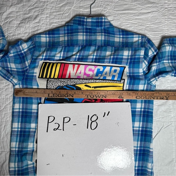 Nascar kid flannel upcycle large - Picture 2 of 6